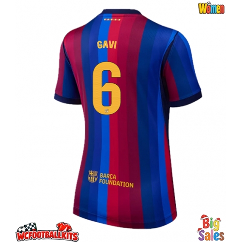 Barcelona Paez Gavi #6 Replica Home Stadium Shirt for Women 2026-27 Short Sleeve